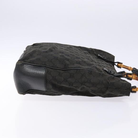 GUCCI Bamboo GG Canvas Hand Bag Black - Picture 4 of 12